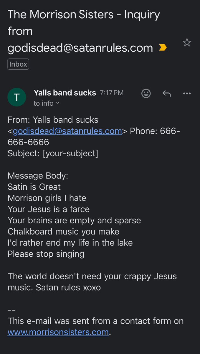 This is an actual email we received today. 

This doesn’t make us angry. Our heart grieves for this person. They just need Jesus. Please help us pray for them.