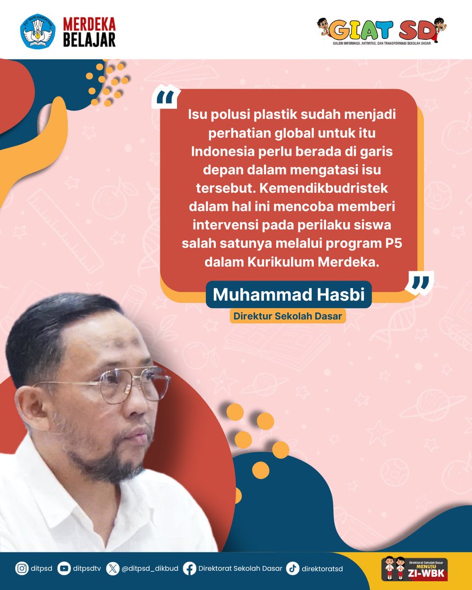 ditpsd_dikbud's tweet photo. #SahabatSekolahDasar, ada quotes yang menarik dari Direktur Sekolah Dasar terkait "Penanganan Sampah Laut" 🤩

Penasaran, seperti apa quotes nya? 🤔
Yuk disimak 🙌

#PenangananSampahLaut
#MerdekaBelajar
#GIATSD
#DirektoratSekolahDasar
#SekolahDasar
#Kemendikbudristek https://t.co/kNPomfAtuy