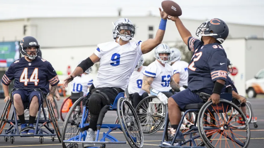 Good evening supporters in #Minnesota, USA! The USA Wheelchair Football League tournaments continue September 14th-15th at the National Sport Center in #Blaine.  Come catch the action and cheer on your favorite #football team. Photo credit: Karalyn Stott moveunitedsport.org/usa-wheelchair…