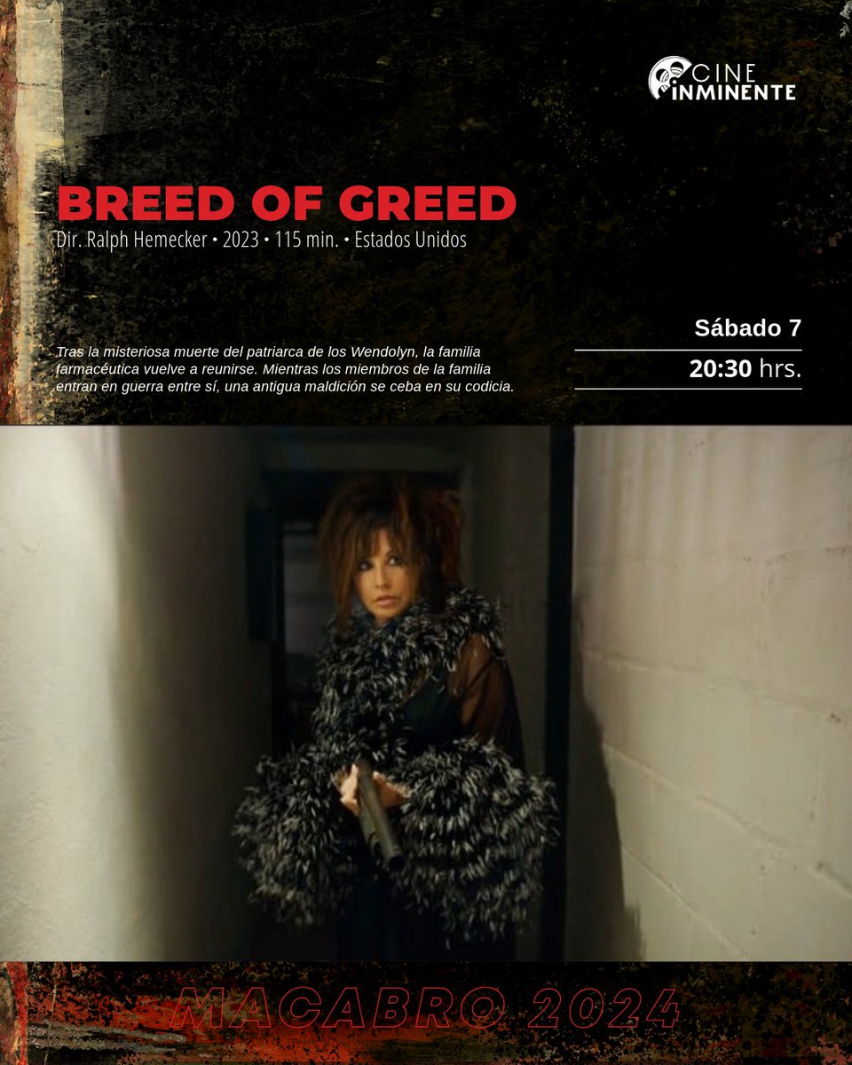 MacabroFICH's tweet photo. ¡Ultimo día de #MacabroXXIII en #Puebla! No te pierdas las películas del día de hoy en @cineinminente
🎬 Maratón de la Muerte | Programa de cortometrajes
⏰ 18:00 h
🎬 Breed of Greed | Ralph Hemecker
⏰ 20:30 h https://t.co/jIc0kcXIUn