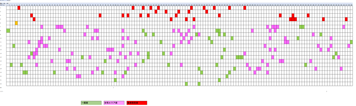 >>7LEVEL後方の斜めの表示はどういうことか。

一般席と女性エリア席が混合しているようです。