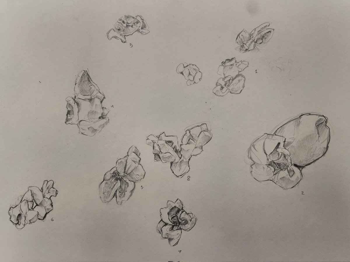 Popcorn drawings from portfolio class