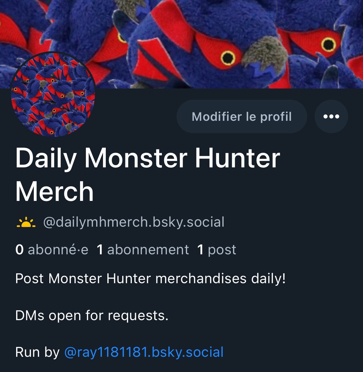 You can now enjoy your daily dose of Monster Hunter Merchandises on Bluesky!

#MonsterHunter