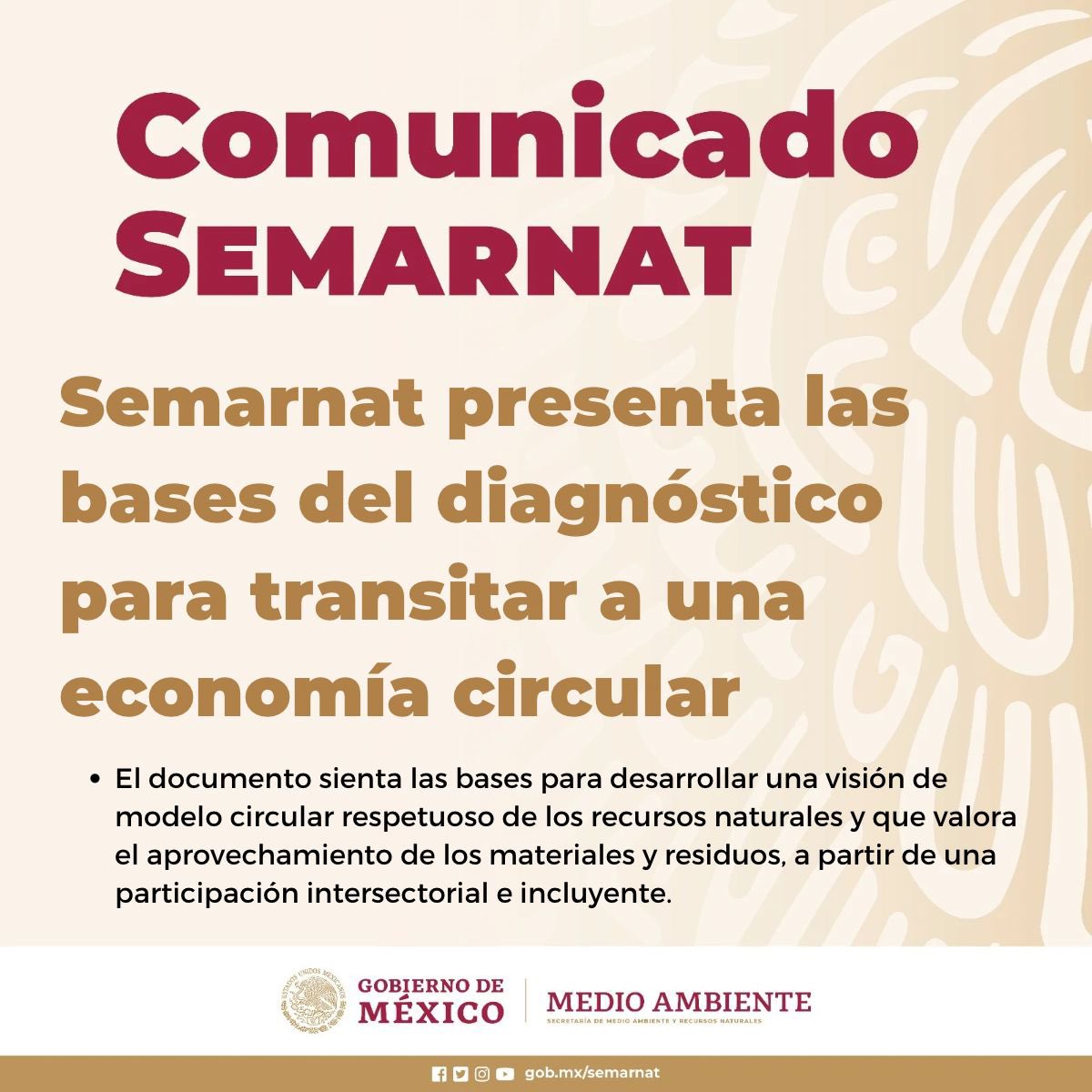 SEMARNAT_mx's tweet photo. #COMUNICADO | En el marco del Memorando de Entendimiento sobre Cooperación entre la #Semarnat y la @AFD_es, ambos organismos presentaron el documento “Bases para la Elaboración de un Diagnóstico de la Estrategia Nacional de Economía Circular en México”, que contribuirá a sentar las bases para iniciar la transición a una economía respetuosa de los recursos naturales. 

Entérate ➡️ https://t.co/KtwensSdgK