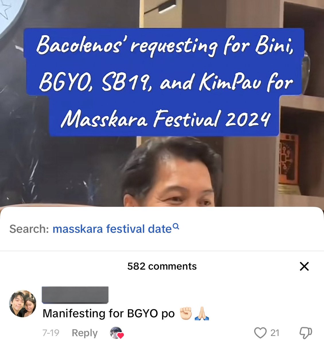 softiegelo's tweet image. The power of manifestation! Last july nag comment pala ako sa isang post sa tiktok ng “manifesting for BGYO” na mainvite sa Masskara Festival, and marami din nag comment diyan for BGYO.

Thank you po Lord! 🤍🙏🏻

#BGYO @bgyo_ph