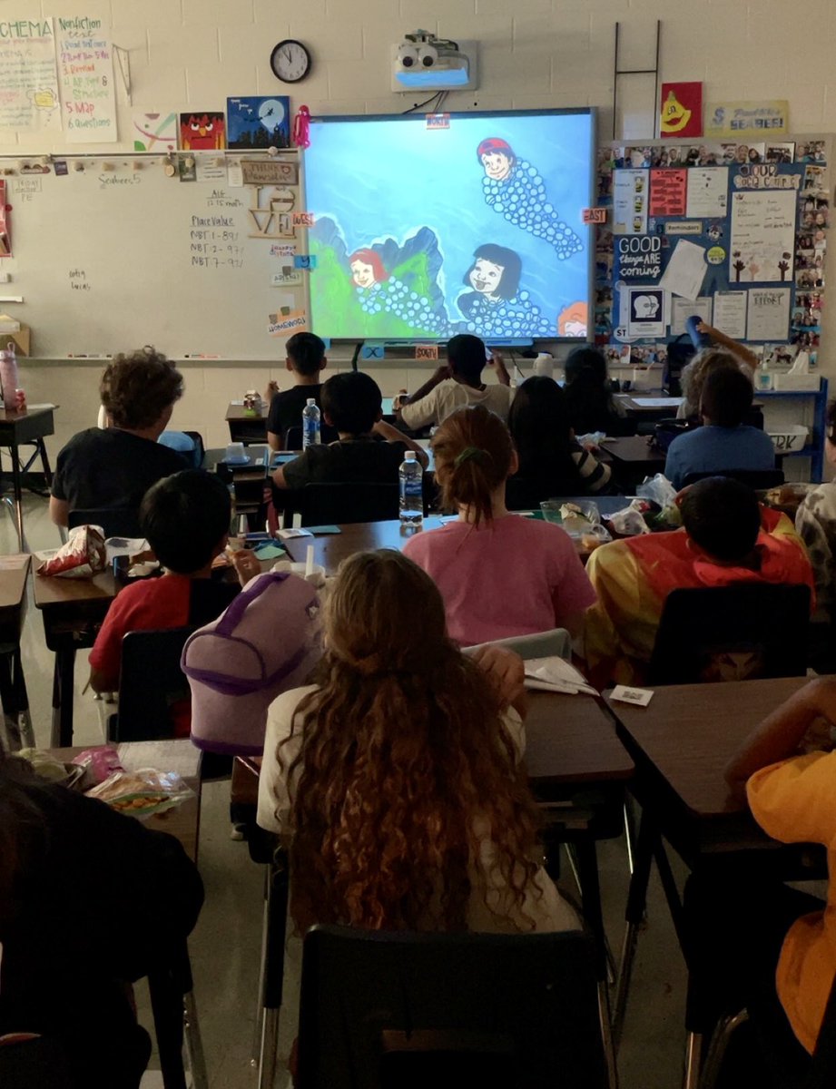 Friday calls for lunch in the classroom while watching a CLASSIC Magic School Bus episode on the water cycle! 💧☁️