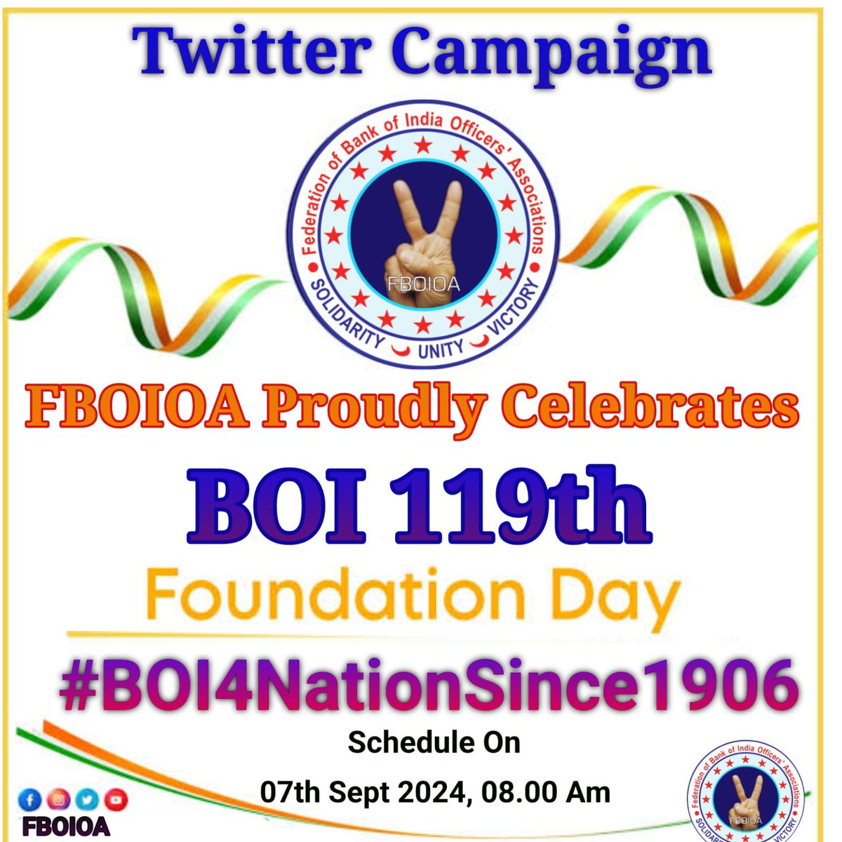 BOI has always remained in the driver's seat in the growth &amp; prosperity of the country .We want to share amongst all the joy of celebration of meaningful existence of  119 years .Timeless Foundation to a Transformative Future.
#DeshKaBank 
#BOI4NationSince1906