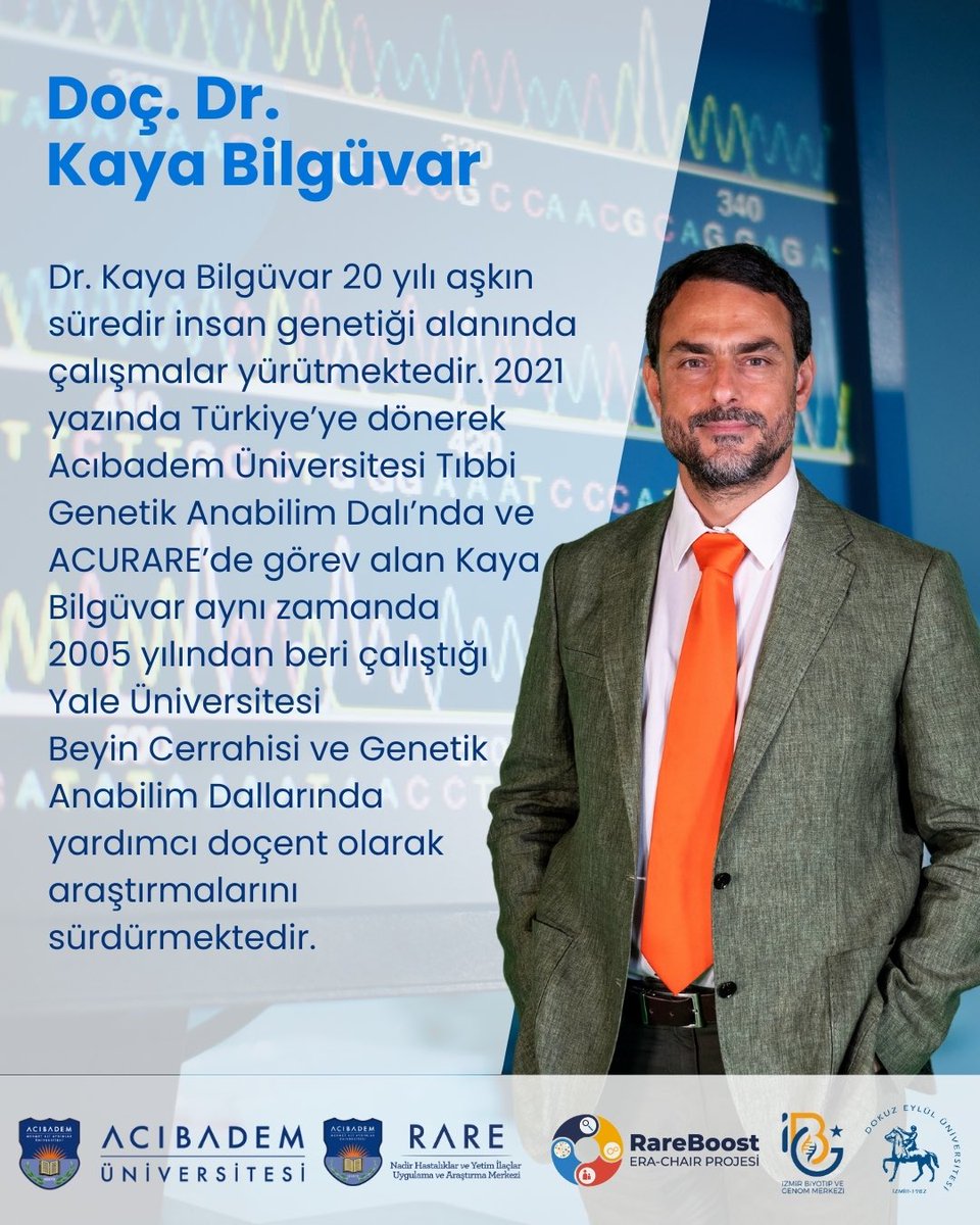 ACURARE (@acurare1) on Twitter photo 2. Tıbbi Genomikte Varyant Yorumlama ve Önceliklendirme Kursu eğitmenlerini tanıyalım:
Dr. Kaya Bilgüvar, insan genetiği alanında 20 yılı aşkın süredir çalışmalar yapmaktadır.
<a href="/acibademuniv/">Acıbadem Üniversitesi</a> <a href="/universitemDEU/">Dokuz Eylül Üniversitesi</a>
Detaylı bilgi👉🏻 varyantkursu.com 2. Tıbbi Genomikte Varyant Yorumlama ve Önceliklendirme Kursu eğitmenlerini tanıyalım:
Dr. Kaya Bilgüvar, insan genetiği alanında 20 yılı aşkın süredir çalışmalar yapmaktadır.
<a href="/acibademuniv/">Acıbadem Üniversitesi</a> <a href="/universitemDEU/">Dokuz Eylül Üniversitesi</a>
Detaylı bilgi👉🏻 varyantkursu.com
