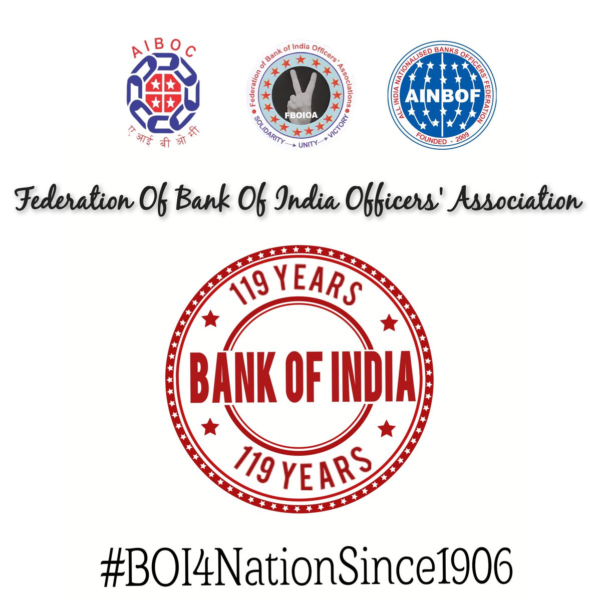 We are committed to keep the Present safe and Future Secure. With the innovation and commitment we will march ahead. <a href="/fboioa_india/">Federation of Bank of India Officers' Associations</a> will always ensure best of Working Atmosphere for his employees. #BOI4NationSince1906