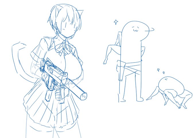 落書きに出てくるモブの子。あえて絵として仕上げずに落書きのままにしておいた方が良いのではないかと思った…
(白黒漫画のカラー版を見た時に感じる、想像と違った感みたいな) 