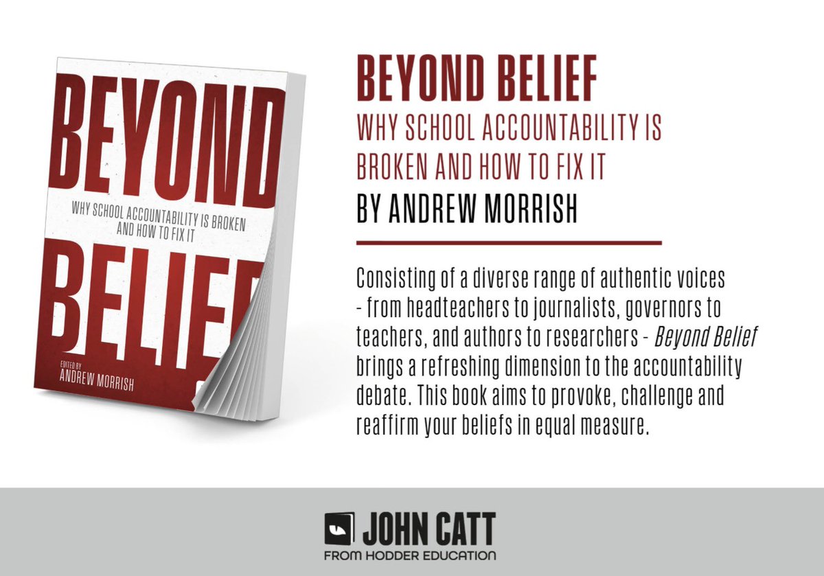 Frustrating to confirm the delay in the publication of the #BeyondBeliefBook especially with all that’s going on at Ofsted. 

Due October but aiming now for January 2025. Out of my control, sadly. You will have been notified if you’ve pre-ordered on Amazon. @HeadrestUK