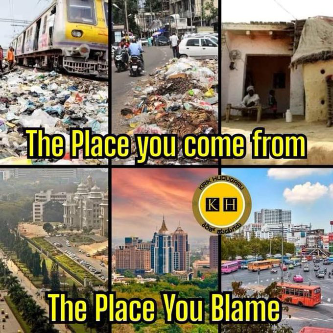 ChekrishnaCk's tweet photo. To all the migrants who crib about Bengaluru, Kannada and Kannadigas https://t.co/00GAfzNNBQ