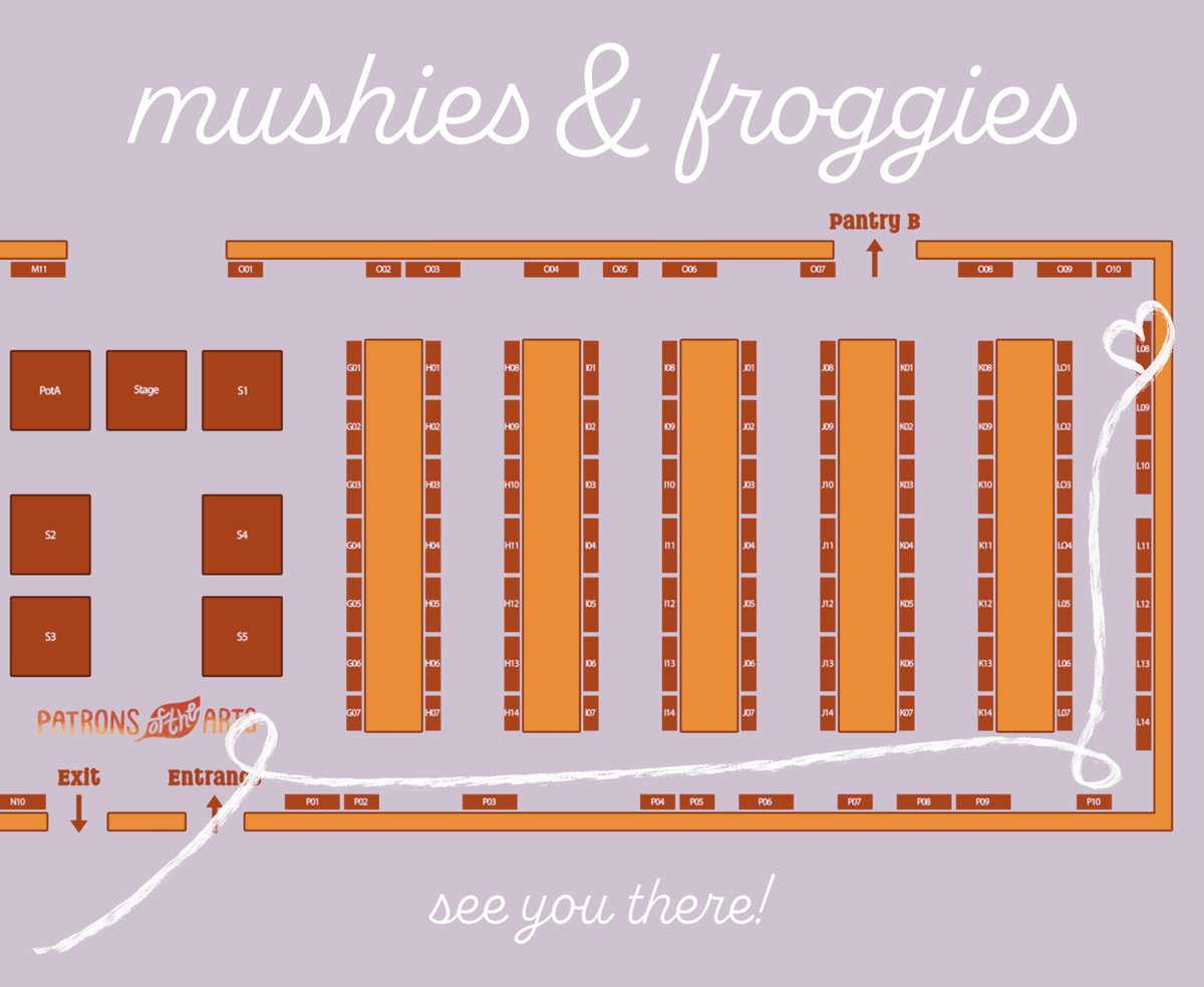 surprise! i'm attending #PotAFall next week :D see me alongside <a href="/ganymedeVT/">ganymede 🌹🌙 inactive</a> <a href="/nurusan_/">nuru-san</a> and <a href="/SFMoonlightFox/">💫 MoonLight 💫 || Miku Shrine Maiden || #Kachow</a> yippee ! prints, stickers, on the spot commissions !

see you there? please? 🥺

#PatronsOfTheArts