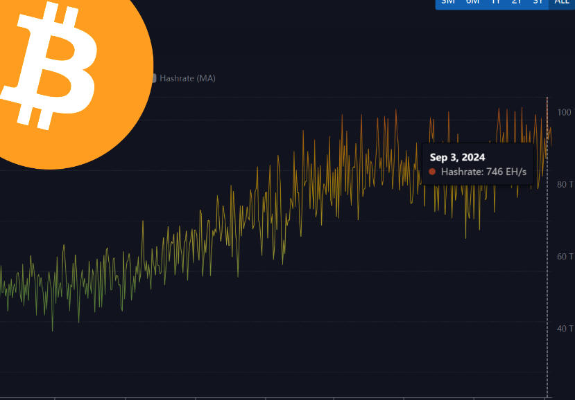 bitinning's tweet photo. 🚨 #Bitcoin down, but hashrate hits an ATH⚡️.
- 746 EH/s on Sep 3, 2024.
💪 What's your take on this? #BTC #BitcoinHashrate #Crypto https://t.co/hTDUJDNhtW