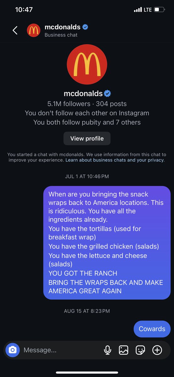 a_dowell17's tweet photo. Just an average guy from the Midwest doing gods work. You’re welcome. #snackwraps #McDonalds #america https://t.co/McBkPOU2A7
