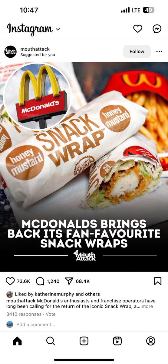 a_dowell17's tweet photo. Just an average guy from the Midwest doing gods work. You’re welcome. #snackwraps #McDonalds #america https://t.co/McBkPOU2A7