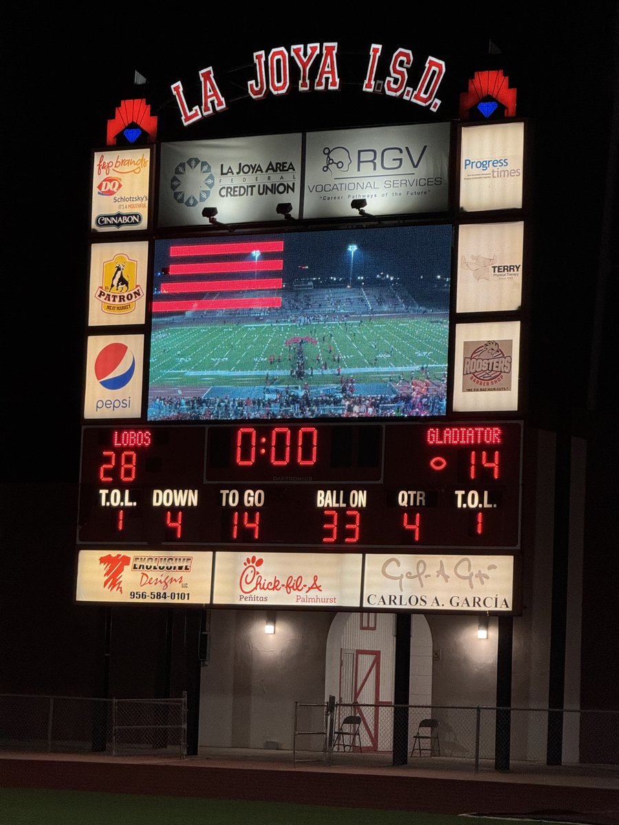 lajoyaisd's tweet image. 🏈✨ What a way to kick off our first home Friday Night Lights of the season! @FootballLobos  took down the Roma Gladiators with a 28-14 victory! 🔥💪 Proud of our team for bringing the energy and the W! Let's keep this momentum going! Gooooooo LOBOS!!🐺🙌
#LegacyOfExcellence