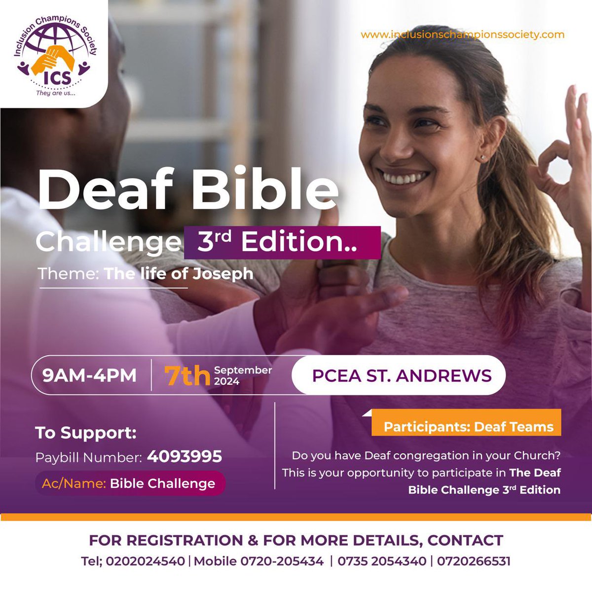 The Day is finally here and we are supper excited about the Deaf Bible Challenge 3rd edition.. as we usher in the international Deaf awareness month 2024! You can’t afford to miss this.,, it’s going to be very exiting