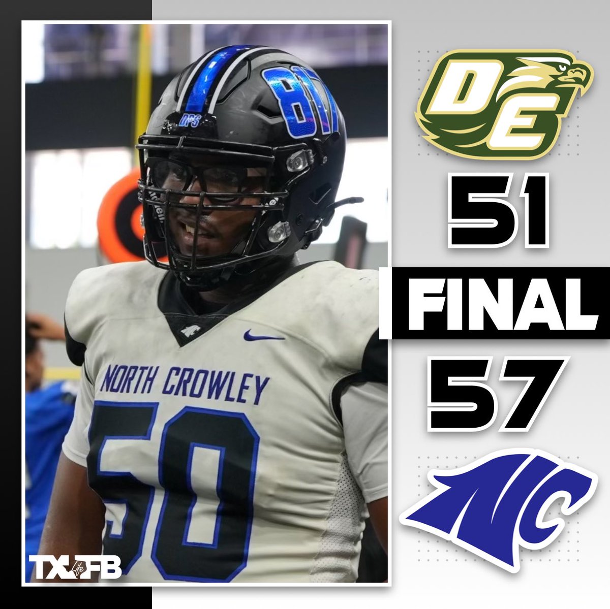 DO YOU BELIEVE IN MIRACLES!? 🤯

NORTH CROWLEY SHOCKS DESOTO AND TAKES DOWN THE 5TH RANKED TEAM IN THE NATION #txhsfb