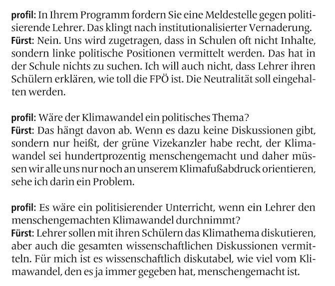 DerTimpel's tweet photo. Finde, dass dieser Punkt der FPÖ viel zu wenig beachtet wird.

Meldestelle gegen Lehrer, die bspw über den menschengemachten Klimawandel sprechen.

Konsequenzen für jene, die die Wahrheit sagen, die aber der Regierung nicht gefällt.

Wie nennt man so eine Regierungsform nochmal? https://t.co/iyAN6jIGno