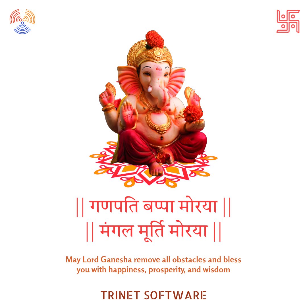 TrinetSoftware's tweet photo. May you follow the path of righteousness as shown by Lord Ganesha. Wishing you and your family a very happy #GaneshChaturthi! 🌼 https://t.co/0xVC32Hdhi