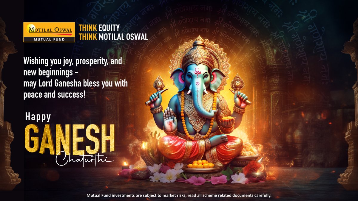 MotilalOswalAMC's tweet photo. Like Lord Ganesh removes obstacles, a SIP clears the way to your financial goals. Start SIP today!

Happy Ganesh Chaturthi!

#ganeshchaturthi #ganeshchaturthi2024 #lordganesha #ganpatibappamorya #ganpatibappa #MotilalOswal #MotilalOswalAMC #thinkequitythinkmotilal https://t.co/uVasZE6GWI