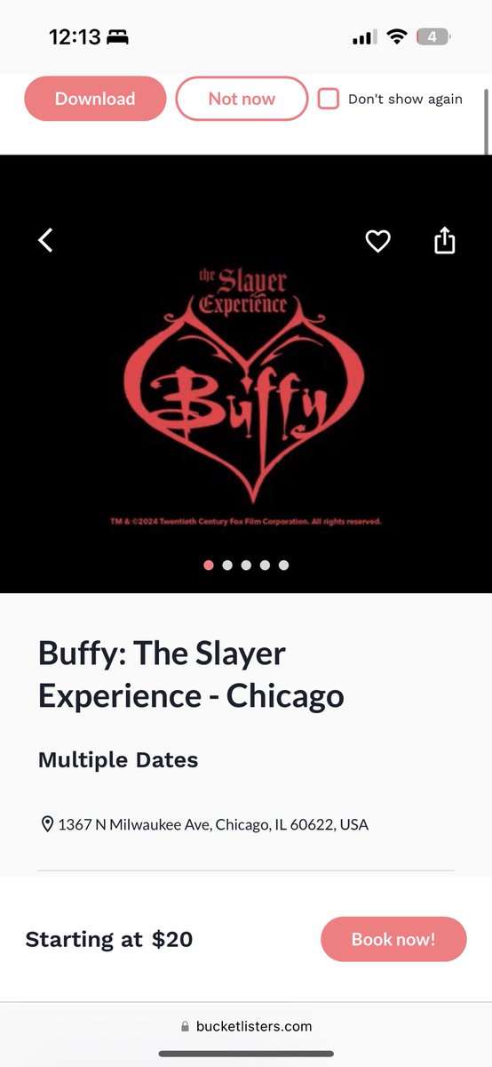 Monica_Clutter's tweet photo. Did someone say Buffy the Vampire Slayer experience? In early October? In Chicago? Train ticket booked. Experience tickets booked 🤗 https://t.co/Gyw9t6B7ZO
