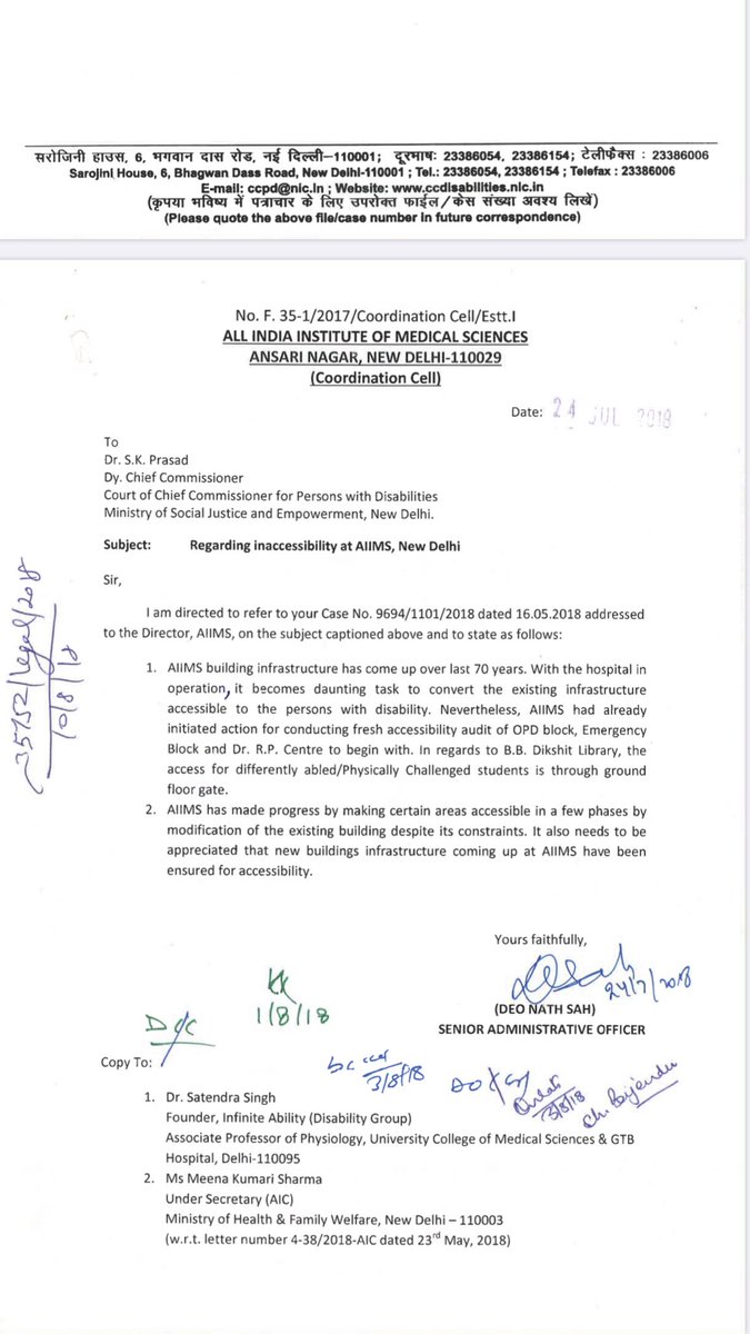 Satendra Singh, MD (@drsitu) on Twitter photo It took me 8 long years to get a lift at AIIMS Library. There are 6 more disabled-unfriendly places but <a href="/Office_of_CCPD/">Office of Chief Commissioner for PwD's</a> has dismissed the case. Sr AIIMS Officer says its a daunting task to make AIIMS accessible for people with disabilities 2/
x.com/drsitu/status/… It took me 8 long years to get a lift at AIIMS Library. There are 6 more disabled-unfriendly places but <a href="/Office_of_CCPD/">Office of Chief Commissioner for PwD's</a> has dismissed the case. Sr AIIMS Officer says its a daunting task to make AIIMS accessible for people with disabilities 2/
x.com/drsitu/status/…