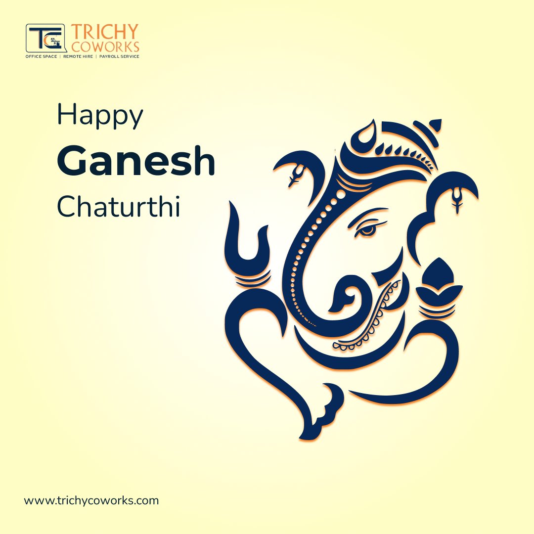 TrichyCoworks's tweet photo. May Lord Ganesha’s divine blessings bring joy, prosperity, and success into your life. 

Wishing you all a beautiful and blessed Ganesh Chaturthi! https://t.co/JDfUmbJjLf