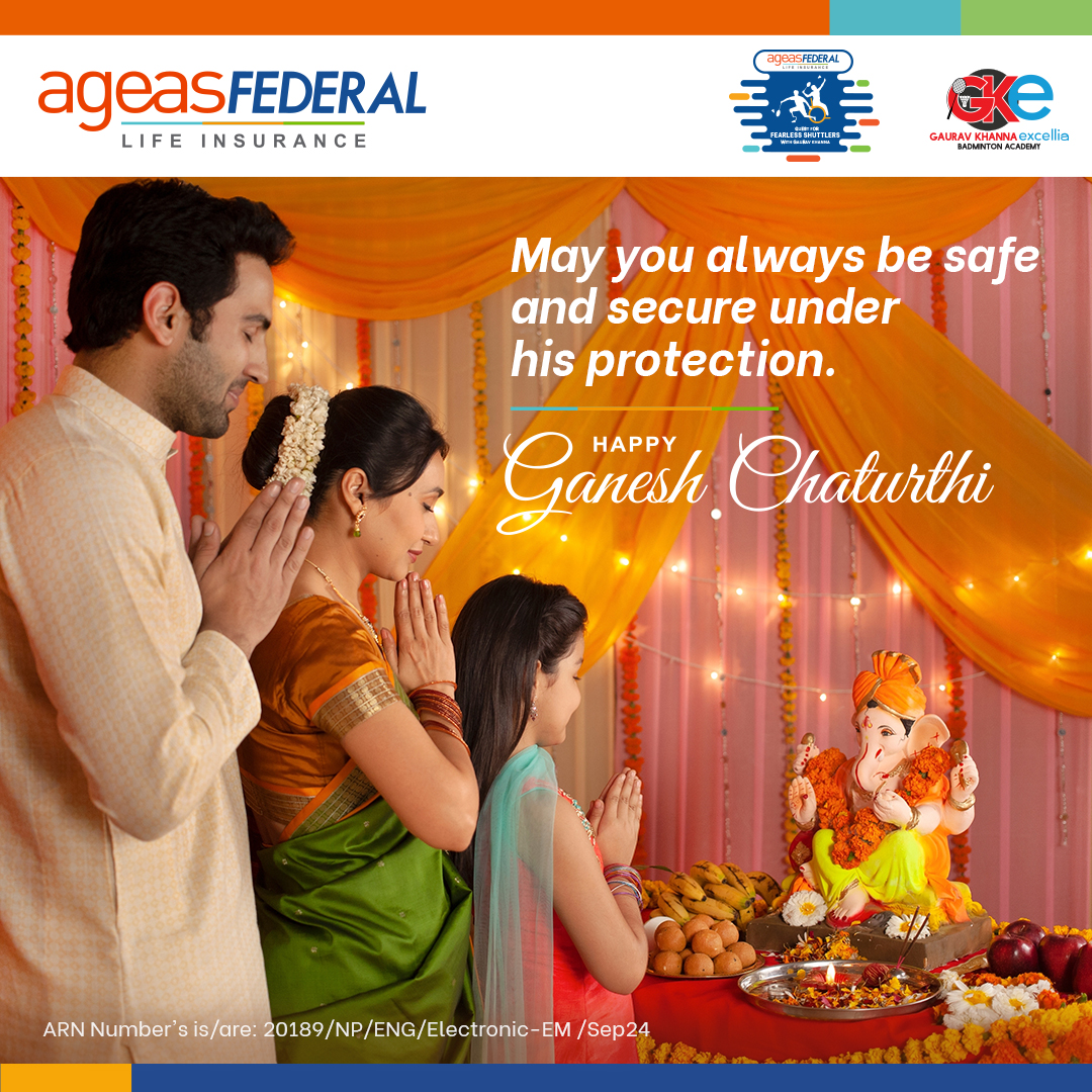 AgeasFederalQFS's tweet photo. May Lord Ganesha bless us all with a long, healthy, and protected life. Ageas Federal Life Insurance wishes you and your loved ones a Happy Ganesh Chaturthi.

Visit: https://t.co/wwNn5W7CJF

#GaneshChaturthi #FutureFearless https://t.co/JXl1te44PA