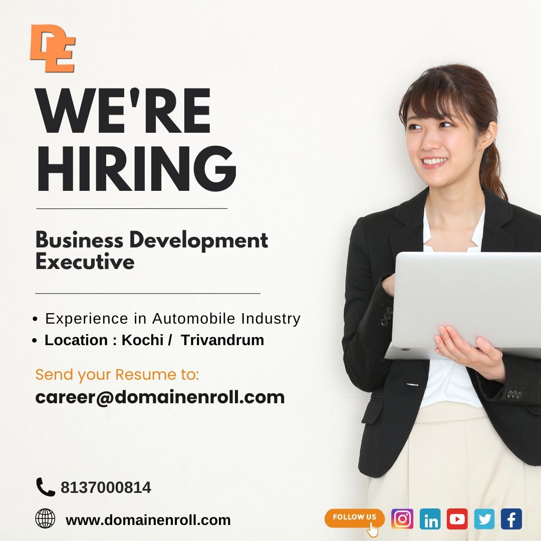 DomainEnroll's tweet image. We are hiring Business Development Executives to join our team! Both freshers and experienced candidates are welcome to apply. Location: Kochi/Trivandrum.
 
career@domainenroll.com

Visit us: domainenroll.com

#job #hiring #jobvacancy #hiringnow #jobopenings #kochi