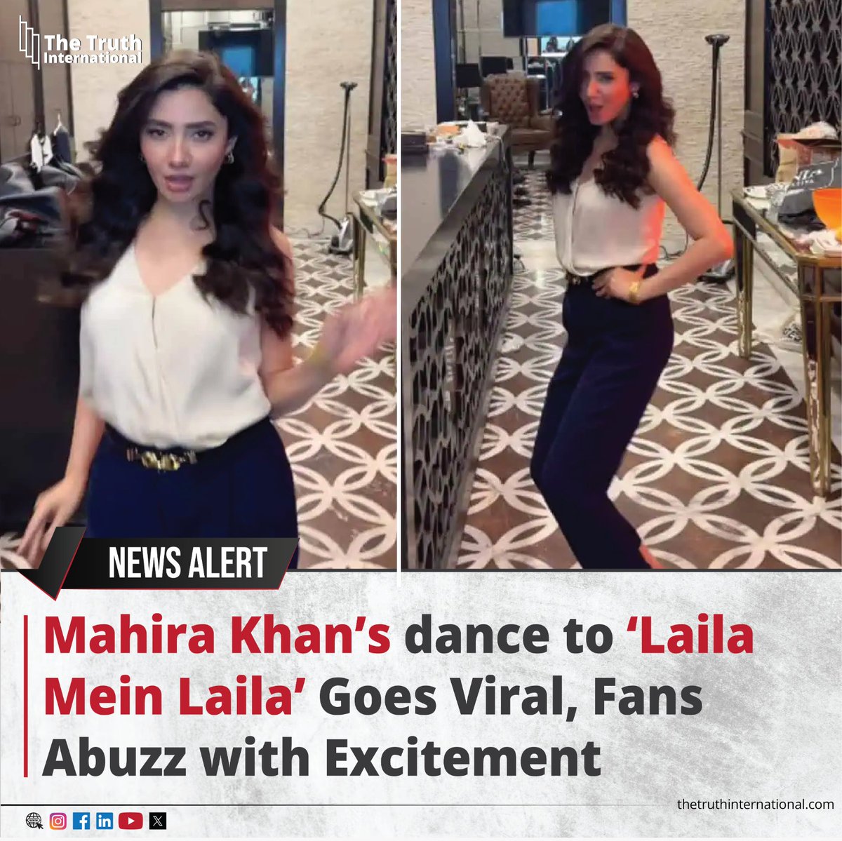 ttimagazine's tweet photo. Mahira Khan’s dance to ‘Laila Mein Laila’ Goes Viral, Fans Abuzz with Excitement
For Detail
https://t.co/014i481umK
#mahirakhan #lailameinlaila #viral #song #abuzz #excitement #dance #fans #tti #thetruthinternational #ttimagazine https://t.co/P8GND6HcH7