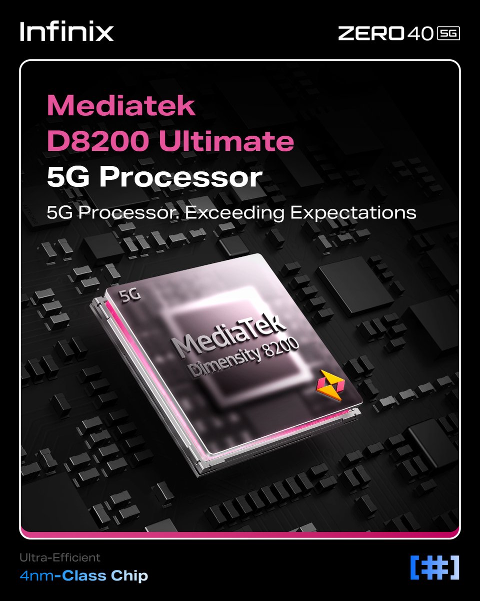 Infinix_Mobile's tweet photo. Speed and efficiency at your fingertips. The ZERO 40 5G comes stacked with the MediaTek D8200 for the ultimate mobile experience. ๐ฅ
#Infinix #ZERO40Series #CaptureYourOwnStory #ProStable https://t.co/I7FEAnMT6A