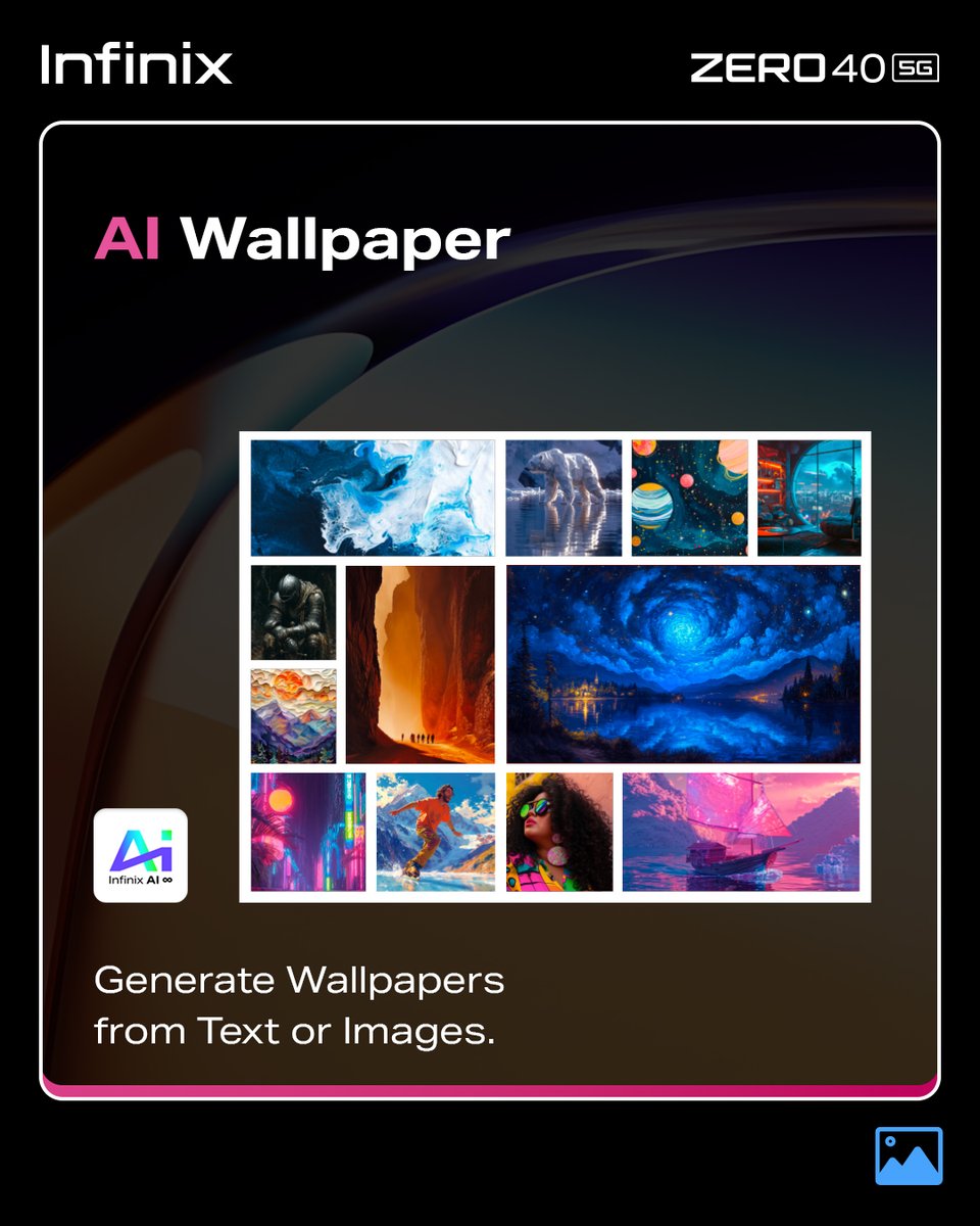Infinix_Mobile's tweet photo. Generate unique pictures from your sketches with the ZERO 40 5G using AI Wallpaper for a more personalized experience. ๐จ
#Infinix #ZERO40Series #CaptureYourOwnStory #ProStable https://t.co/sQ2QjIw6gC