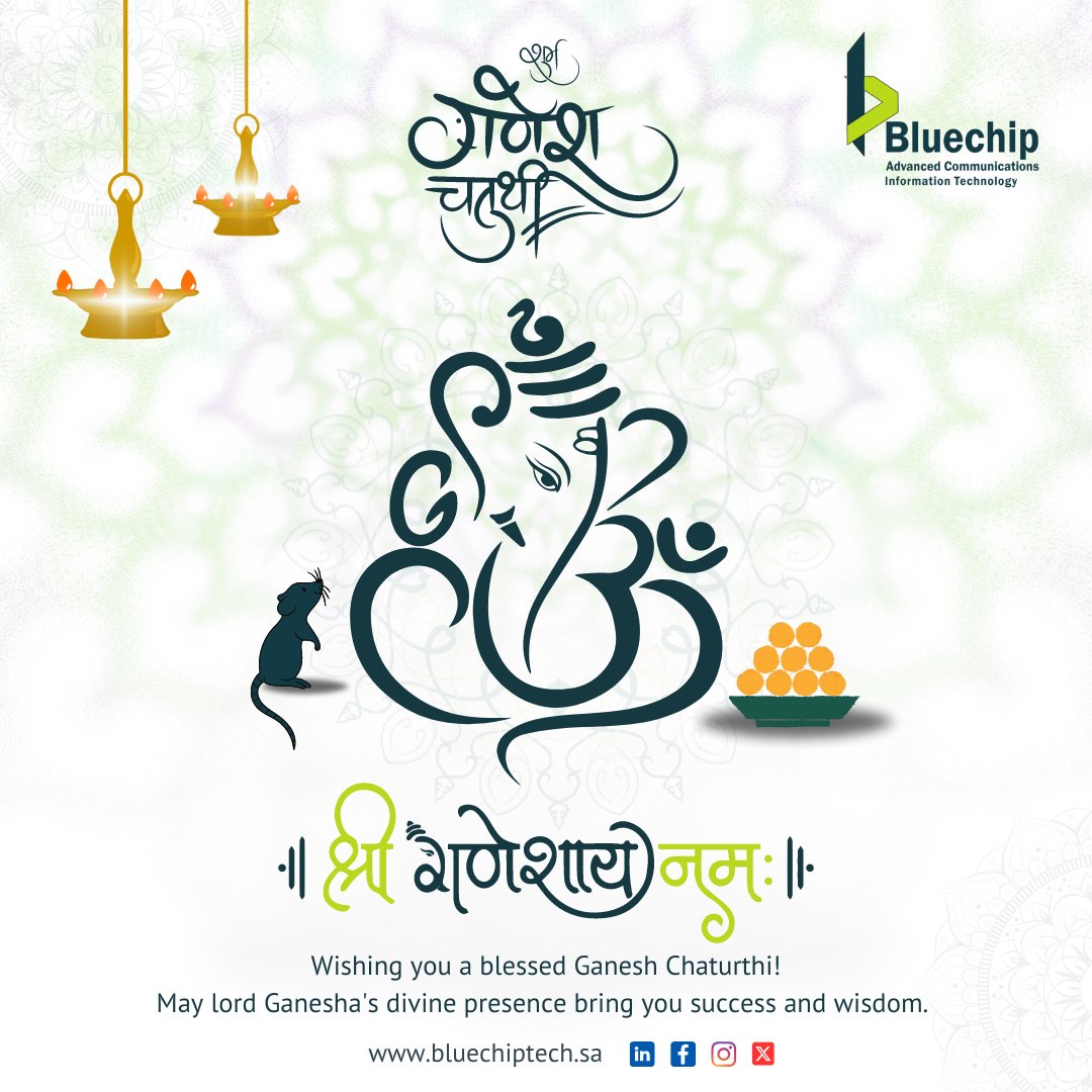 bluechip_tech's tweet image. 𝑯𝒂𝒑𝒑𝒚 𝑮𝒂𝒏𝒆𝒔𝒉 𝑪𝒉𝒂𝒕𝒖𝒓𝒕𝒉𝒊

May Lord Ganesha&apos;s blessings be with you always. Happy Ganesh Chaturthi!

🌐 bluechiptech.sa

#bluechiptech #ganeshchaturthi #ganpatibappamorya #lordganesha #bappa #festival #modak #ganeshpuja #ganeshamurti #ganeshautsav #ganesh