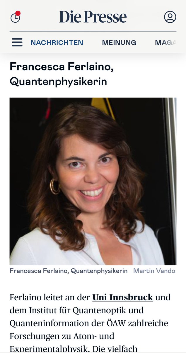 Austrian newspaper <a href="/DiePressecom/">Die Presse</a> is looking for the “Austrian of the Year” in research. One of this year’s nominees is quantum physicist Francesca Ferlaino 👏 Join the vote 🗳️: diepresse.com/events/austria… #austriagala