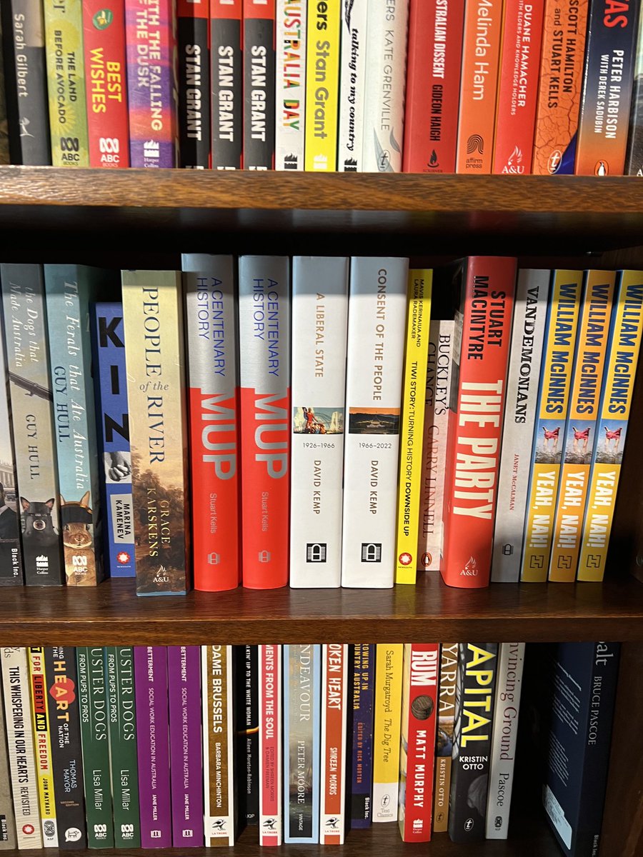 StuartKells's tweet photo. Always a treat to visit Melbourne’s marvellous Hill of Content bookshop. Lots of @MUPublishing and @MonashPub titles and much else besides @hillcontentbook #Melbourne #HillofContent #books https://t.co/I0mnau0HFt