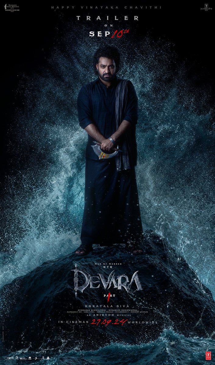 Celebrate today 🔥
Conquer in a couple of days ❤️

Face your fears head on from September 10th with #DevaraTrailer 💥

#Devara #DevaraOnSep27th