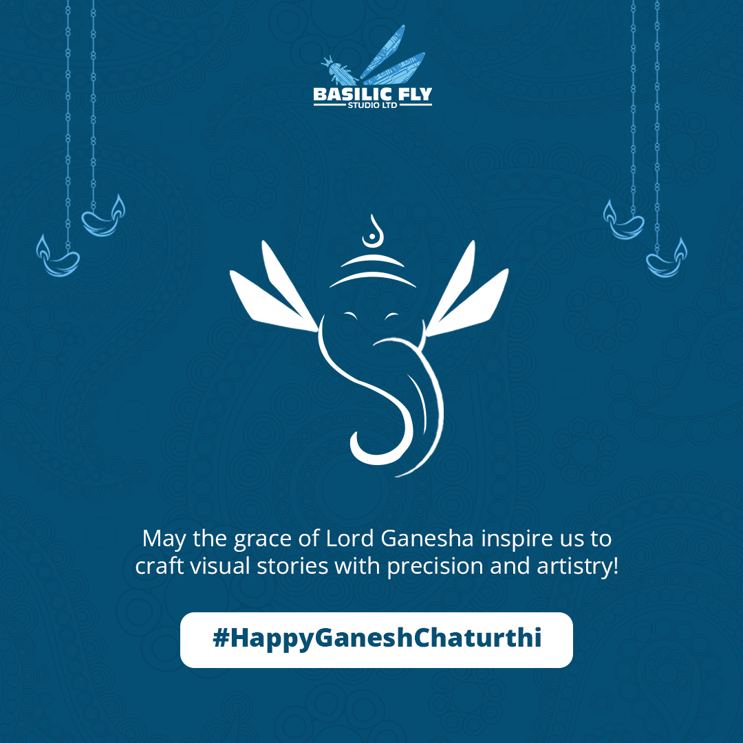 BasilicFly_Ltd's tweet photo. At Basilic Fly Studio, may the grace of Lord Ganesha guide us in creating flawless visuals and innovative storytelling. Wishing everyone a creative and blessed Ganesh Chaturthi! 🎨✨
#GaneshChaturthi #BasilicFlyStudio #VFXMagic #CreativeExcellence #InnovationInVFX #DivineInspiration #GanpatiBappaMorya #VisualStorytelling #SeamlessArtistry #VFXCommunity #ArtMeetsTechnology #VisualEffects #CreativeJourney #DigitalArtistry #VFXLife #BlessingsInEveryFrame