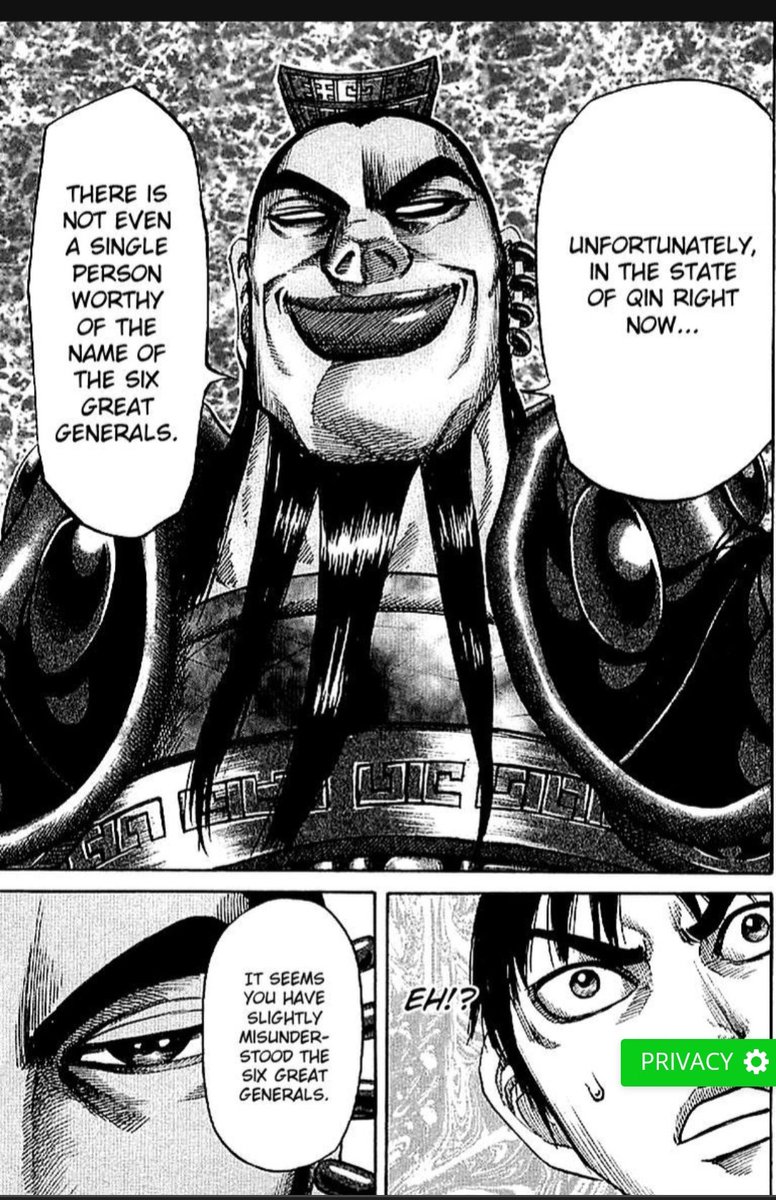 animeofficiallz's tweet photo. After finishing 110 chapters of kingdom I can confidently say this manga  is pure gas . This is so good 😭 I cannot stop reading 
Untill now my favourite character beside mc is ouki this man contains so much aura he gives me whitebeard vibes 
#kindgom
#manga https://t.co/eeE5yAkRsf