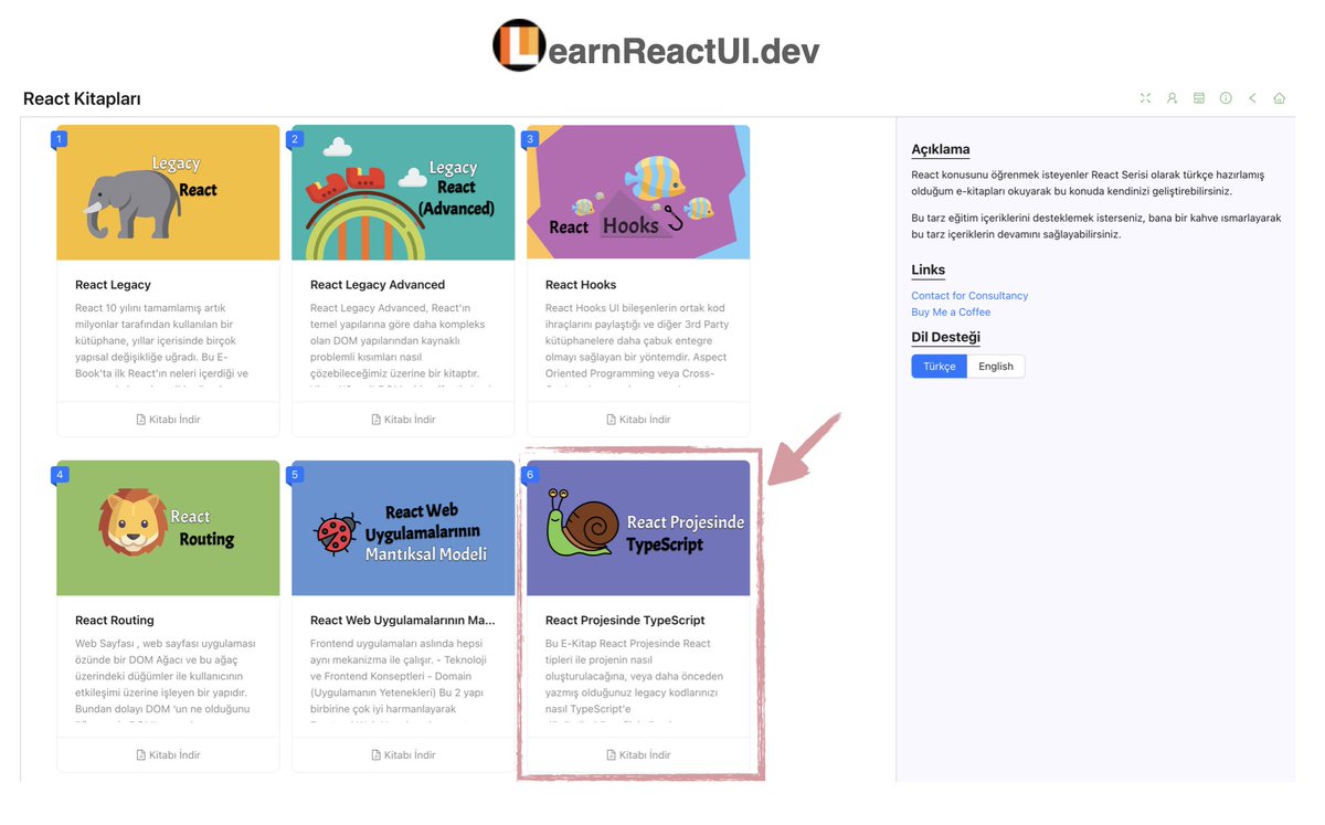 odayibasi's tweet image. onurdayibasi.dev/react-kitap-se… React Kitap Serisine bir yenisi daha eklendi. React Projesinde TypeScript kullanımı. #learnreactuidev platformundan ücretsiz edinebilirsiniz. #react #typescript