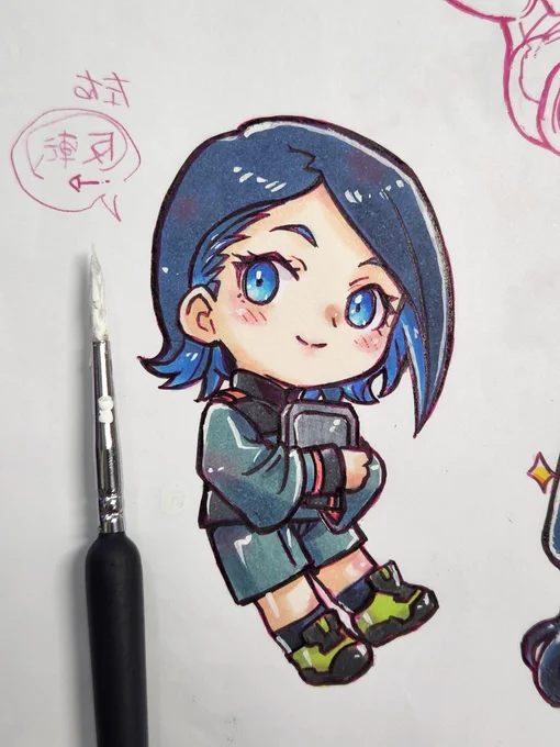 ニカねぇさん
ファンアート リサイクル
コピック塗りアナログ絵🐾 
こっち→向き絵苦手なので、左右反転で作成
#水星の魔女 