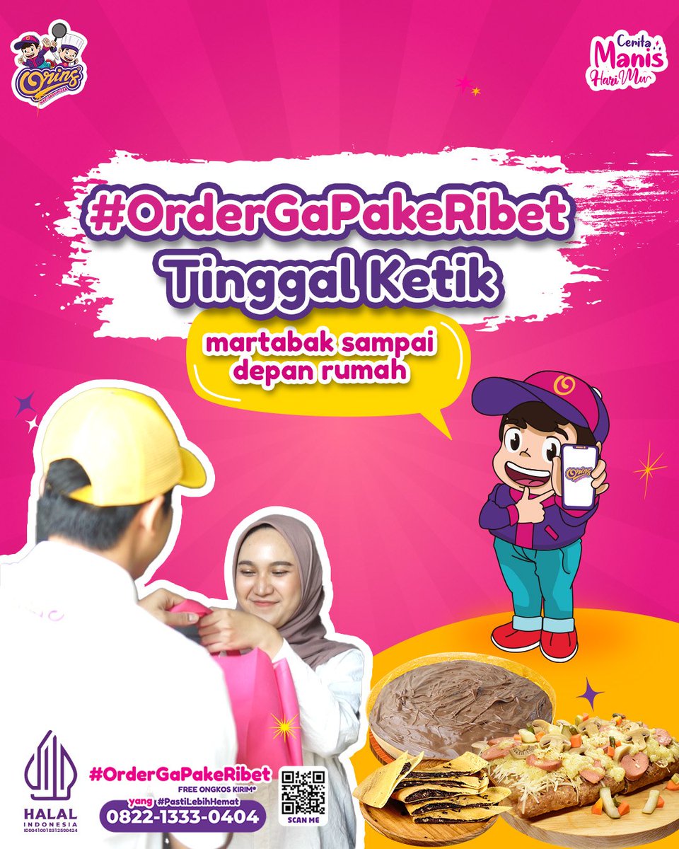 Martabak Pizza Orins (@martabakorins) on Twitter photo Selain lebih hemat, masih banyak benefit lain yang bisa kamu dapetin kalau kamu order <a href="/martabakorins/">Martabak Pizza Orins</a> lewat WhasApp Official kita! 😍
#martabakpizzaorins #CeritaManisHarimu #martabak #martabakjakarta #martabaktelur #martabakmanis #martabakjakarta #promoseptember #delivery Selain lebih hemat, masih banyak benefit lain yang bisa kamu dapetin kalau kamu order <a href="/martabakorins/">Martabak Pizza Orins</a> lewat WhasApp Official kita! 😍
#martabakpizzaorins #CeritaManisHarimu #martabak #martabakjakarta #martabaktelur #martabakmanis #martabakjakarta #promoseptember #delivery