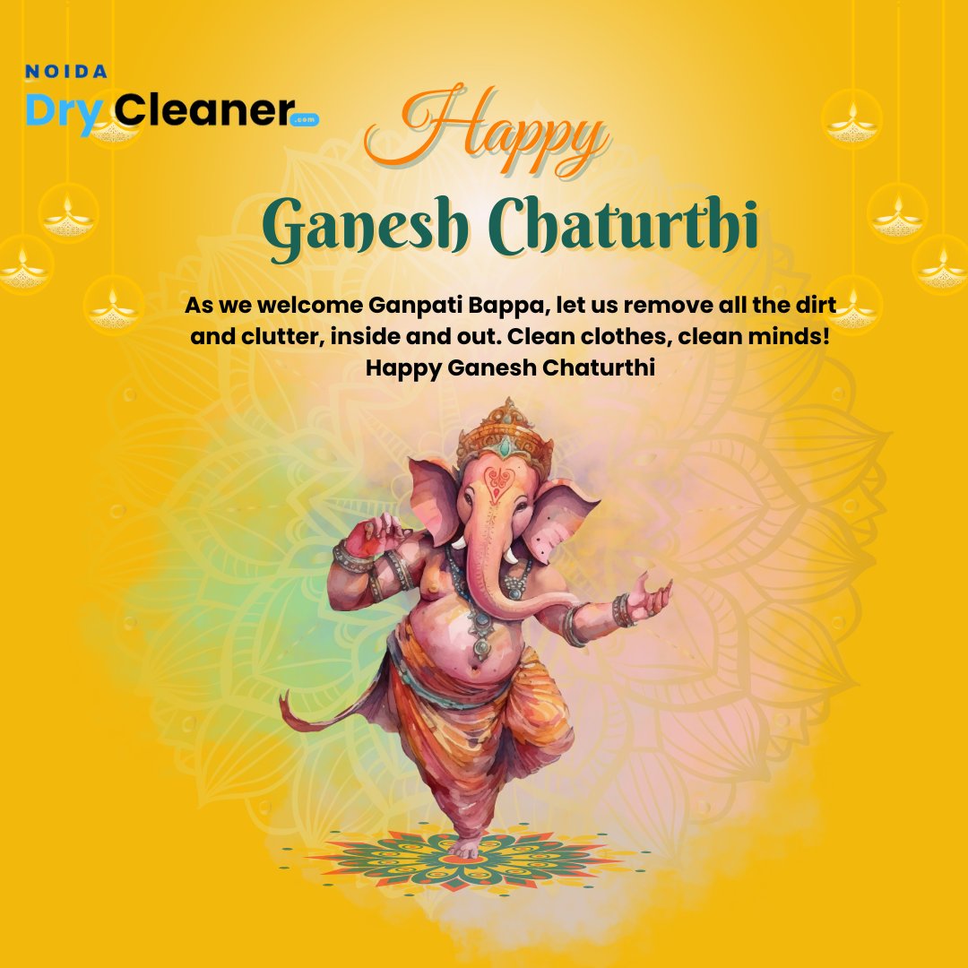 Noidadrycleaner's tweet photo. Welcome Lord Ganesha with a fresh start and freshly cleaned clothes. We’re here to take care of all your laundry needs this festive season!
Laundry services, dry cleaning, 
#noidadrycleaner #HappyGaneshChaturthi2024 #HappyGaneshChaturthi https://t.co/X37wgw7DVT