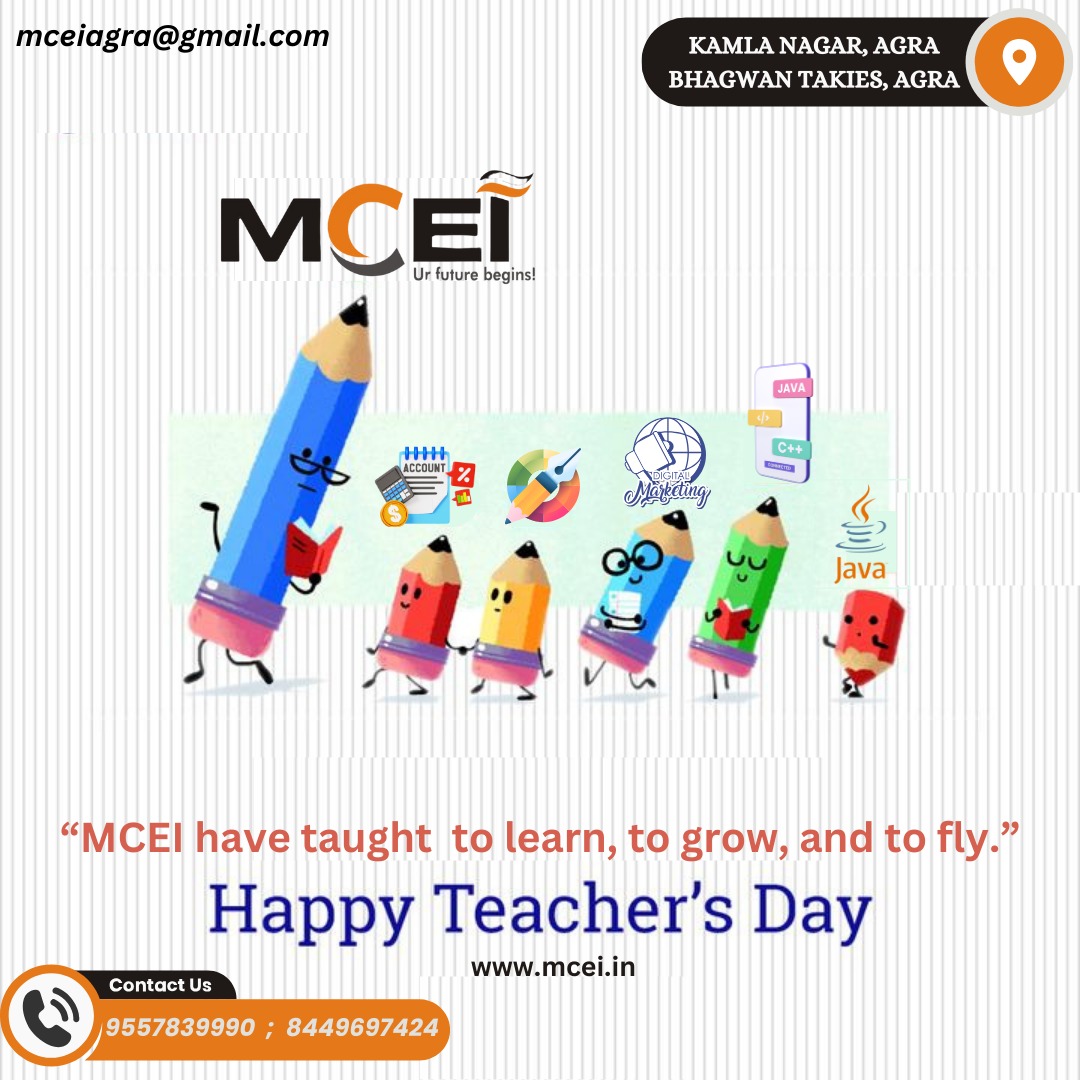 mceiagra's tweet image. MCEI have taught to learn, to grow and to fly .
Contact : 9557839990, 8449697424
Address: kamla nagar agra 
Bhagwan talkies Agra
.
.
.
.
bestcomputerinstituteinagra #heyagra #agravibes #computertraininginstituteinagra #computereducationinagra #mcei #agralive #mceicomputerclasses