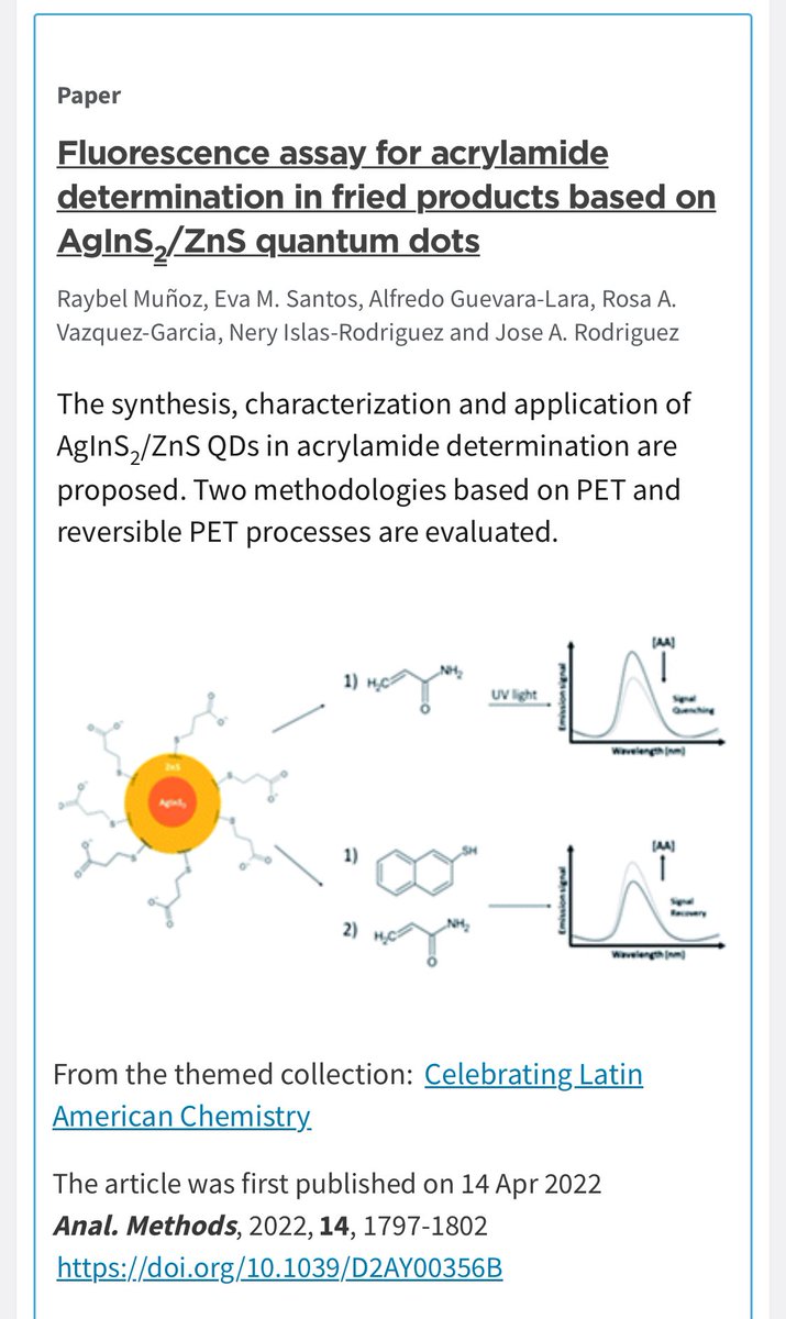 Jose A Rodriguez (@jara_uaeh) on Twitter photo Felicidades <a href="/MunozRaybel/">Raybel Muñoz</a>, your manuscript is part of Latin America Chemistry!!! Thanks to <a href="/RoySocChem/">Royal Society of Chemistry</a> and <a href="/LatinXChem/">LatinXChem</a>
pubs.rsc.org/en/journals/ar⊠Felicidades <a href="/MunozRaybel/">Raybel Muñoz</a>, your manuscript is part of Latin America Chemistry!!! Thanks to <a href="/RoySocChem/">Royal Society of Chemistry</a> and <a href="/LatinXChem/">LatinXChem</a>
pubs.rsc.org/en/journals/arâŠ