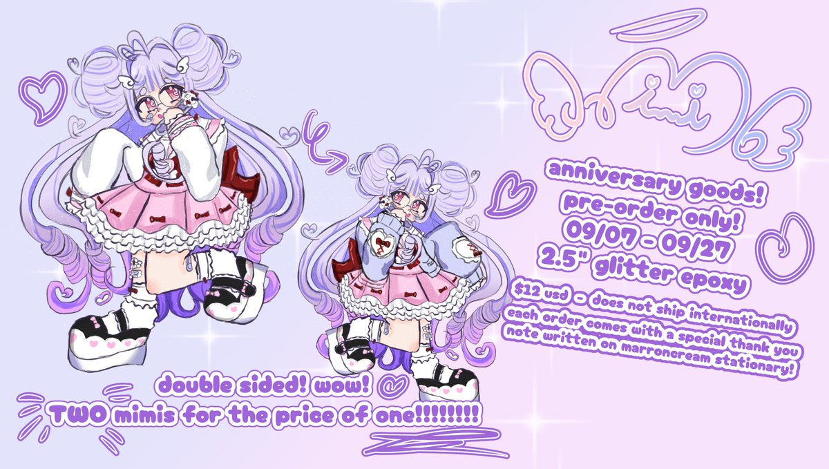 amelielovelace's tweet image. HEY!!! YOU!!!!! GUESS WHAT? mimiversary is the 27th of this month! to celebrate, i'm dropping a pre-order for ALL NEW MIMI CHARMS. these are limited to this preorder, double sided, with epoxy glitter on both sides!
PRE-ORDER NOW VVVVVVVVVVVVVVVV!!!!!!
ko-fi.com/s/0b5402743d