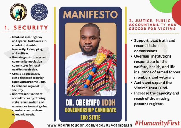 AACOredo's tweet photo. It is time to liberate Edo with @oberaifoudoh 
#HumanityFirst https://t.co/dxhfkoSZEv