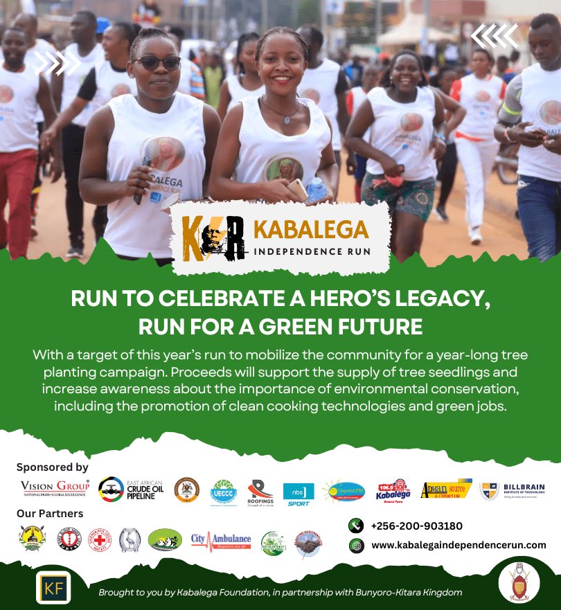 The #KabalegaIndependenceRun is run and this year’s focus is on mobilizing the community for a year long tree planting campaign 

Buy your vest now
#KIR2024
#KabalegaRun2024