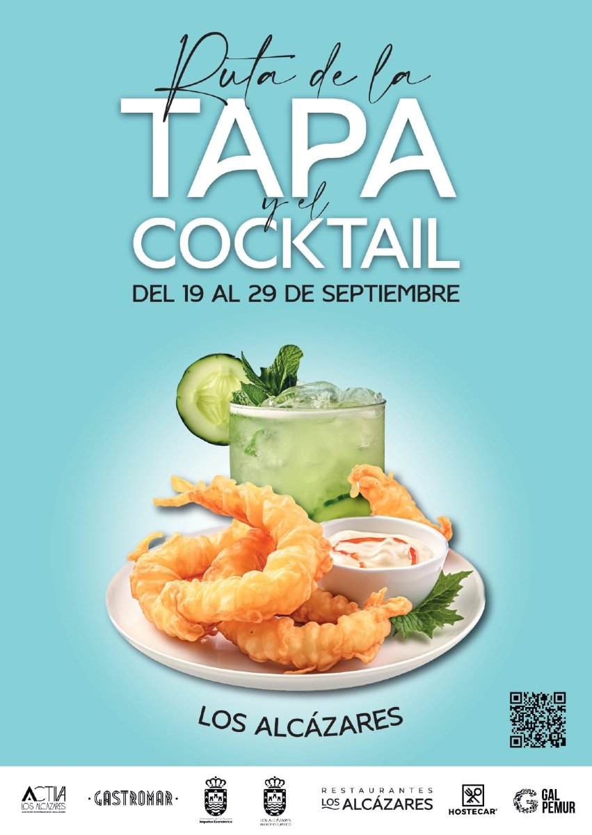 🍸🦐¡¡Ruta de la Tapa y el Cocktail en Los Alcázares!! 

📝  Apunta esta fecha 📆 del 19 al 29 de septiembre, los mejores locales de la zona prepararán tapas y cocktails creativos que harán que no te quieras ir 🤤